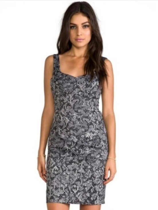 Trina Turk Dresses & Skirts - Trina Turk Printed Lace Black & White Sweetheart Lineline Sheath Dress